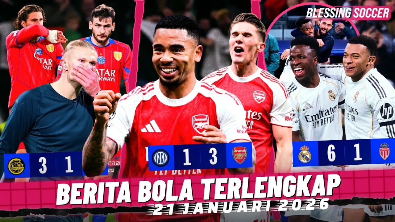 Hasil Liga Champions Tadi Malam: City Tumbang, Arsenal Cetak Sejarah, Madrid Pesta Gol