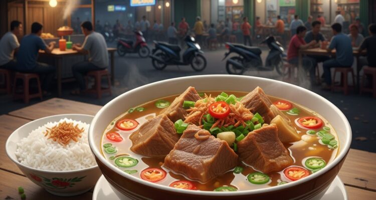 Panduan lengkap cari sop janda terdekat di Kalimalang, Cikarang, Cibitung termasuk Sop Janda Bu Darmi asli. Tips Google Maps, review rasa empuk pedas, alamat, dan jam buka untuk nikmati kuliner legendaris Bekasi.